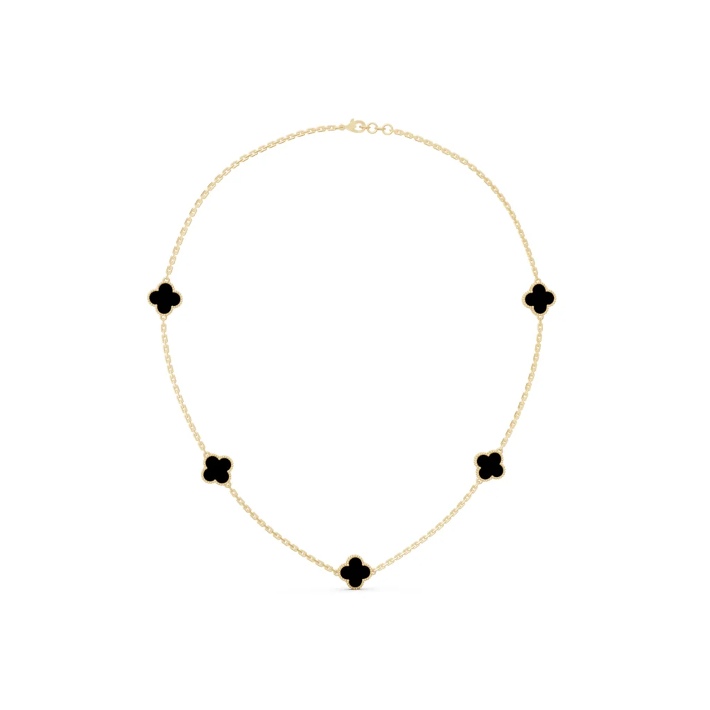Black Onyx Clover Necklace