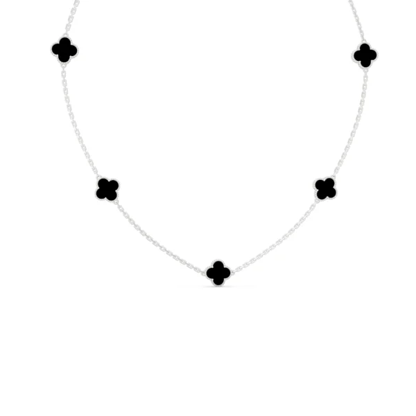 Black Onyx Clover Necklace