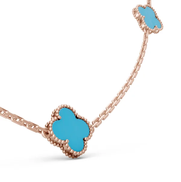 Blue Agate Clover Necklace