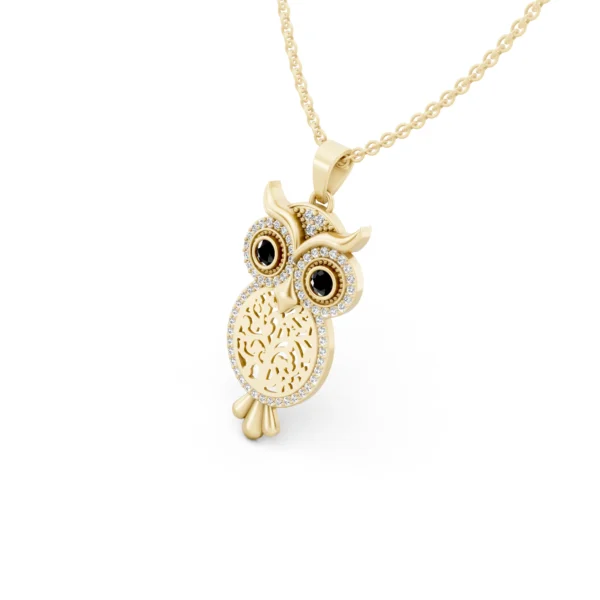 Diamond Owl Pendant