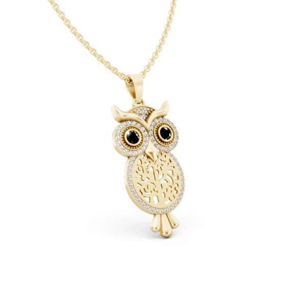 Diamond Owl Pendant