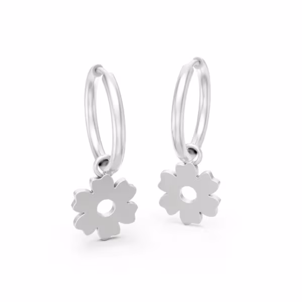 Flower Hoop Earrings