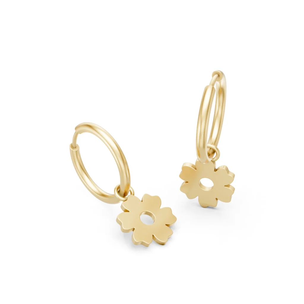 Flower Hoop Earrings