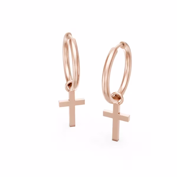 Cross Hoop Earrings
