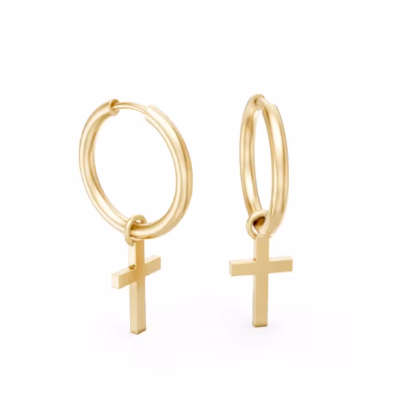 Cross Hoop Earrings