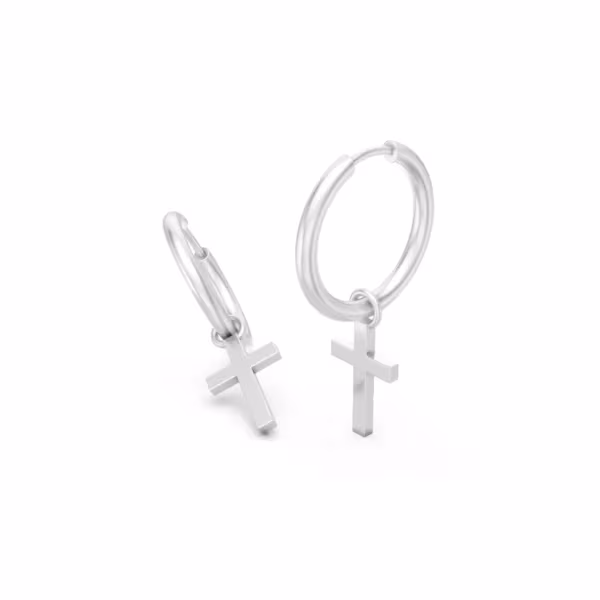 Cross Hoop Earrings