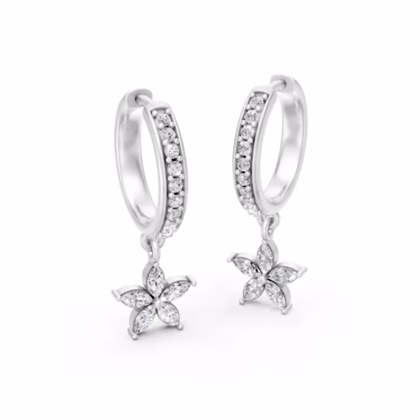 Marquise Flower Drop Earrings