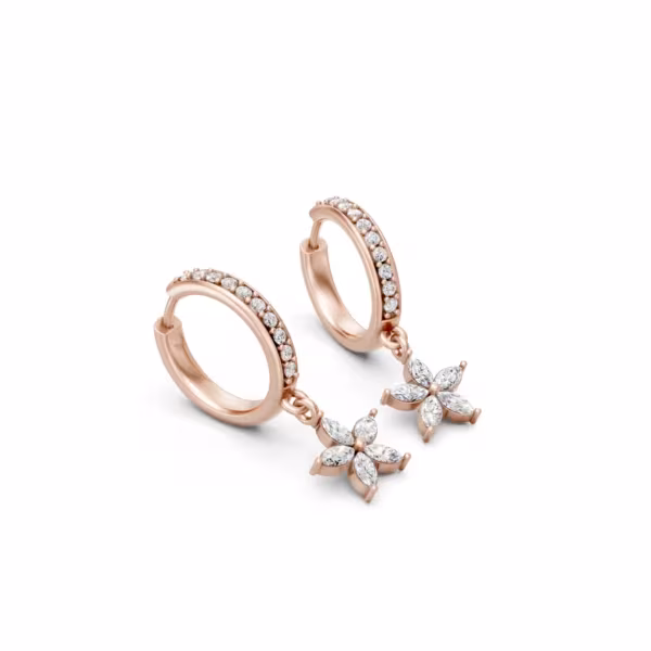 Marquise Flower Drop Earrings