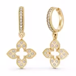 Crystal Clover Hoops