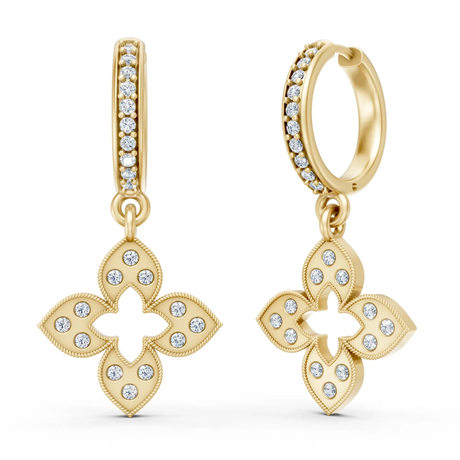 Crystal Clover Hoops