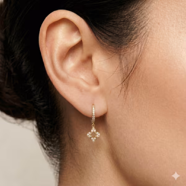 Crystal Clover Hoops