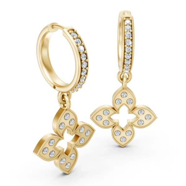 Crystal Clover Hoops