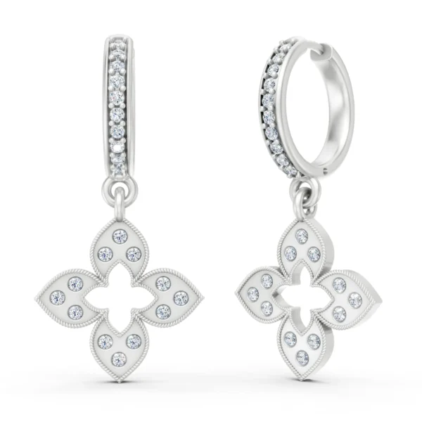 Crystal Clover Hoops