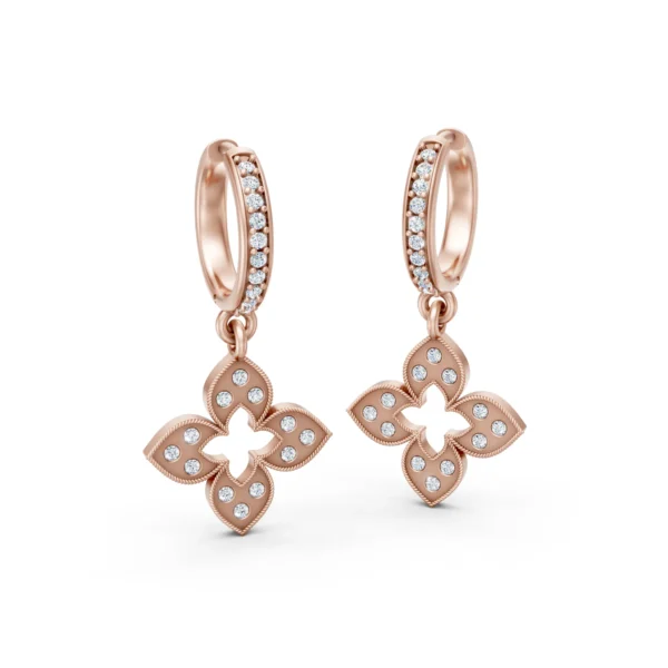 Crystal Clover Hoops