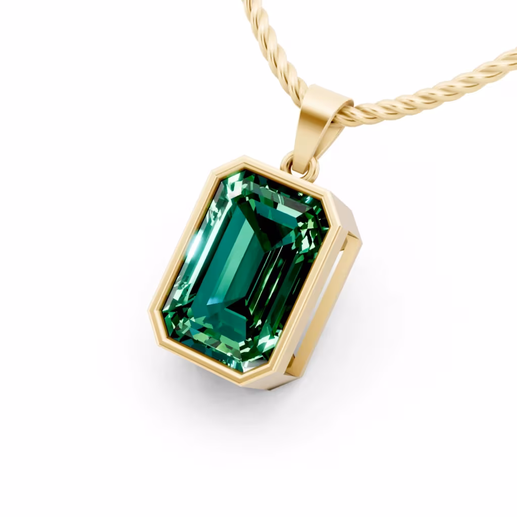 Emerald Bezel Pendant