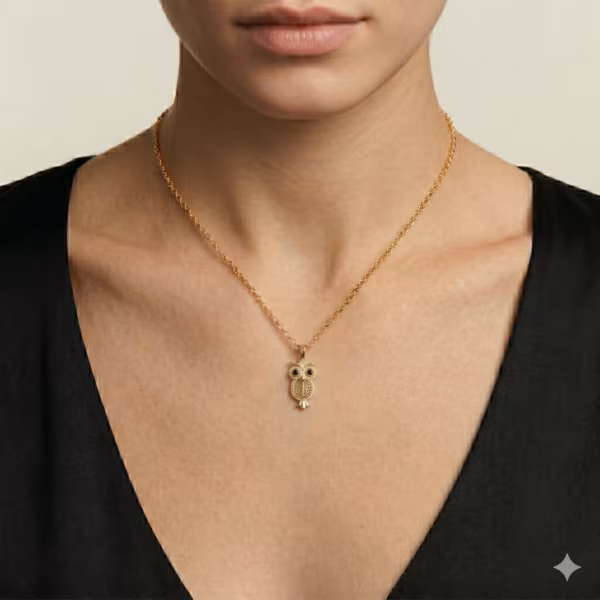 Diamond Owl Pendant