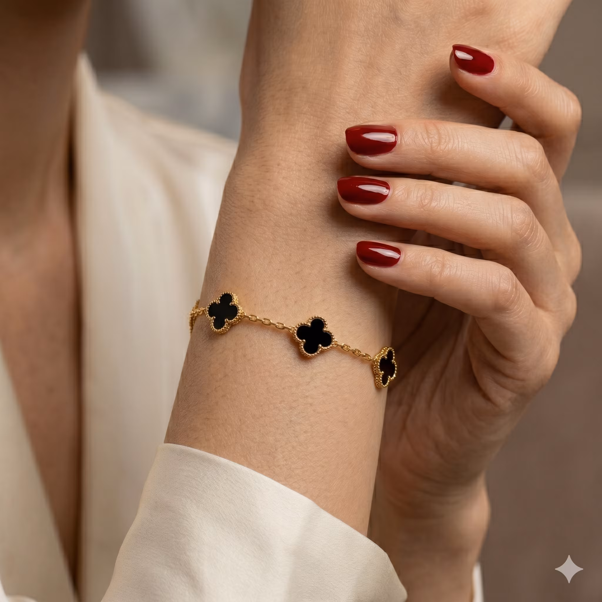 Black Onyx Bracelet – Clover Gold Design Empire Jewellery