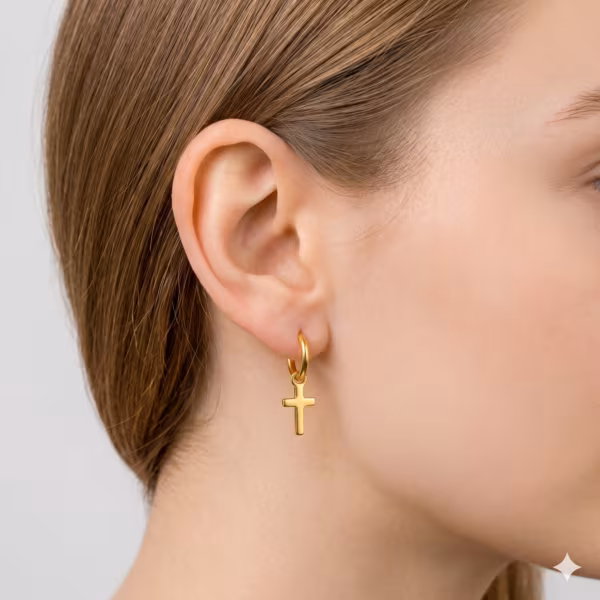 Cross Hoop Earrings