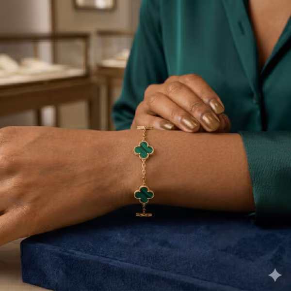 Malachite Clover Bracelet