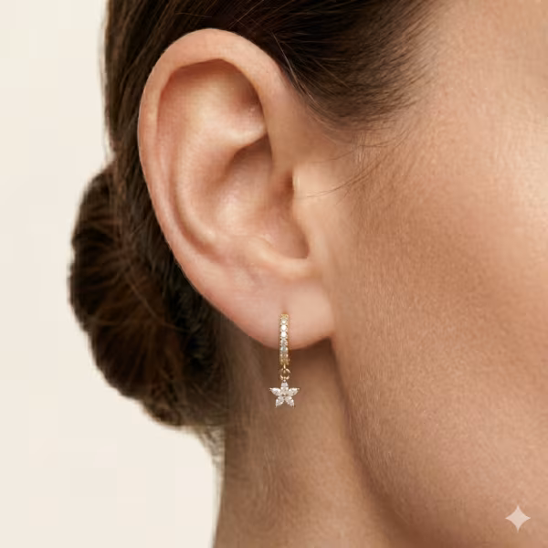 Marquise Flower Drop Earrings