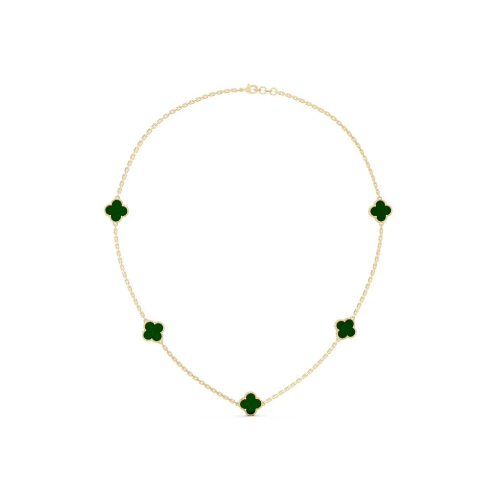 Green Malachite Clover Necklace