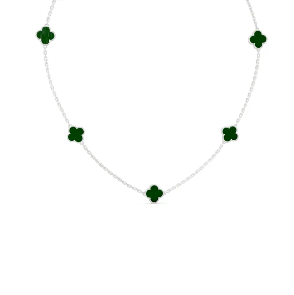 Green Malachite Clover Necklace