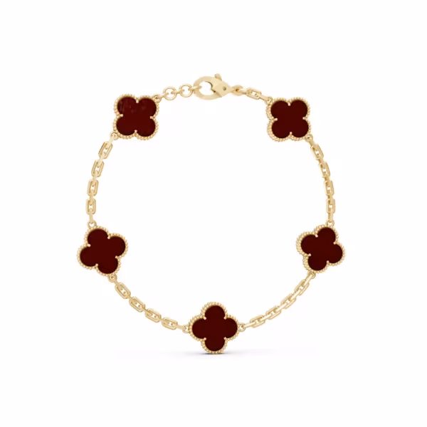 Red Carnelian Clover Bracelet