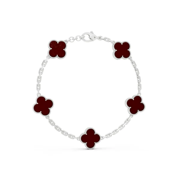 Red Carnelian Clover Bracelet