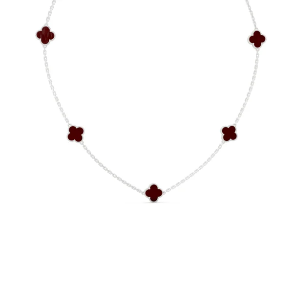 Red Carnelian Clover Necklace