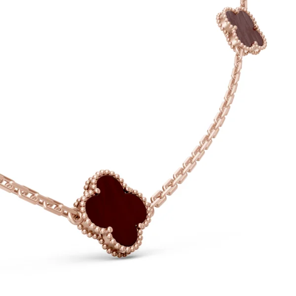 Red Carnelian Clover Necklace