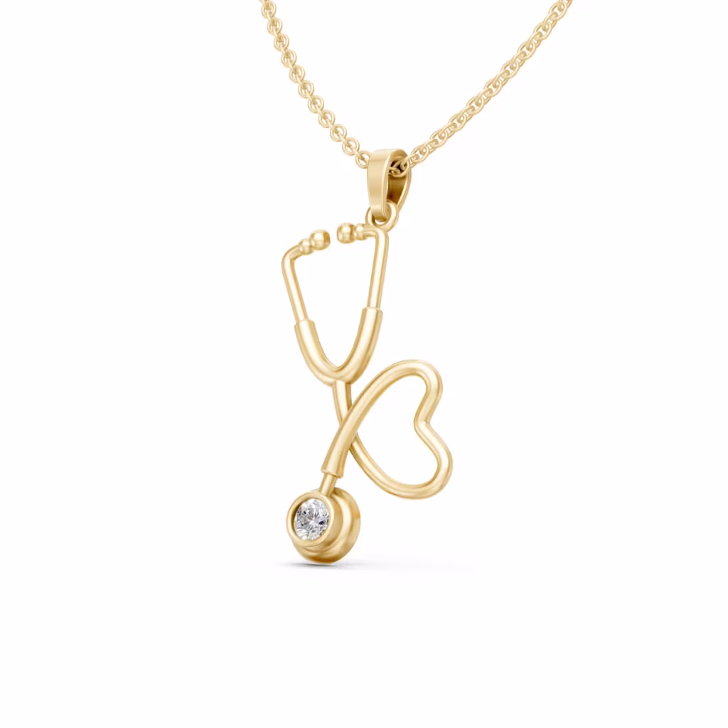 Stethoscope Heart Necklace