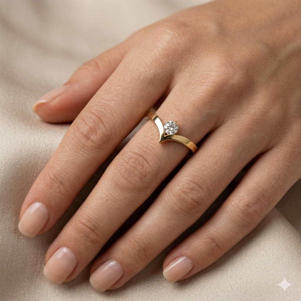 Wishbone Wrap Ring with Solitaire Diamond Empire Jewellery