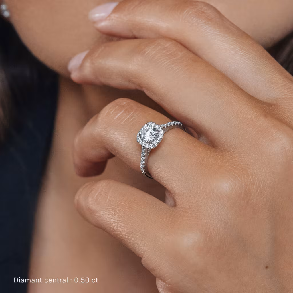 18K gold diamond ring collection at Empire Jewellery Bahrain — engagement and wedding rings