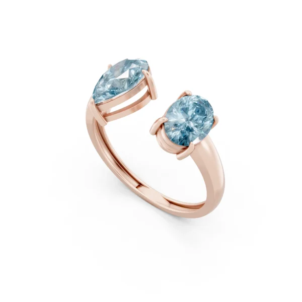 Aquamarine Bypass Ring
