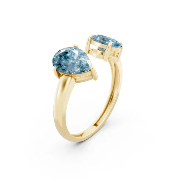 Aquamarine Bypass Ring