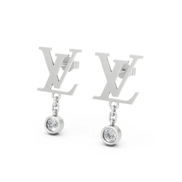 Bezel Diamond Drop Earrings
