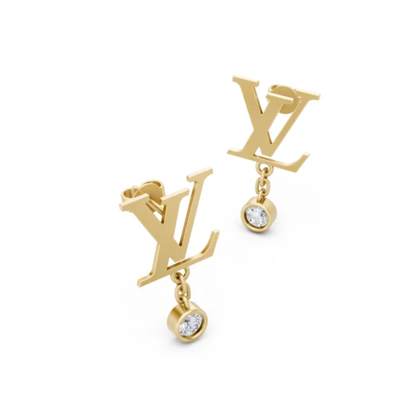 Bezel Diamond Drop Earrings