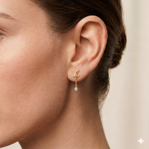 Bezel Diamond Drop Earrings