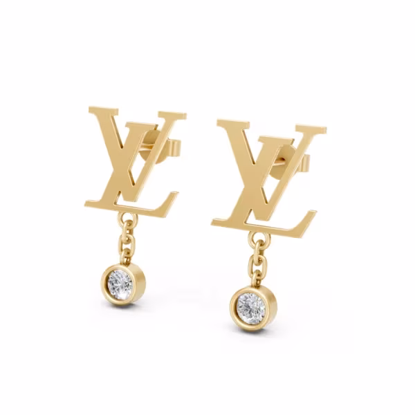 Bezel Diamond Drop Earrings