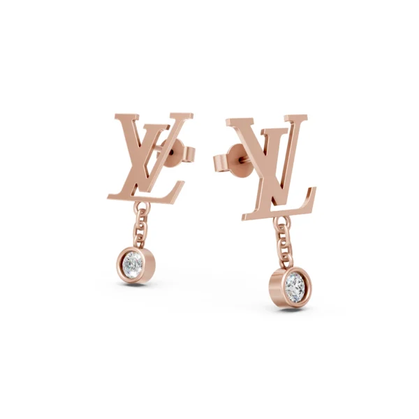 Bezel Diamond Drop Earrings