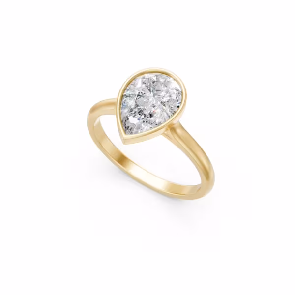 Bezel Pear Engagement Ring
