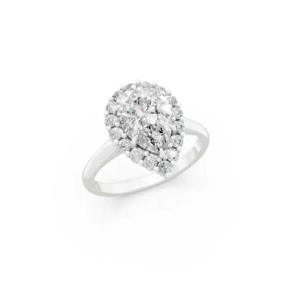 Dazzling Pear Halo Ring