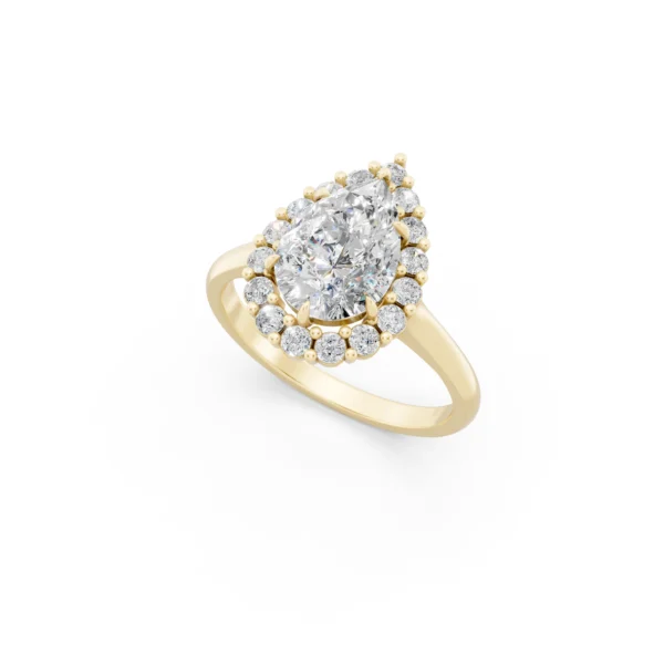 Dazzling Pear Halo Ring