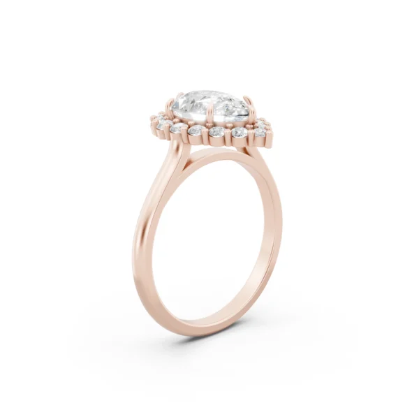Dazzling Pear Halo Ring
