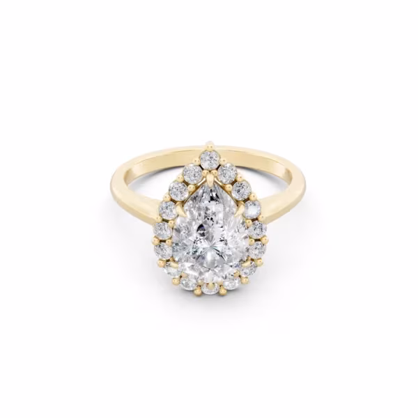 Dazzling Pear Halo Ring