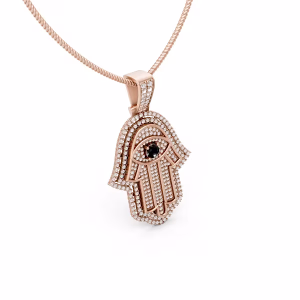 Diamond Hamsa Pendant
