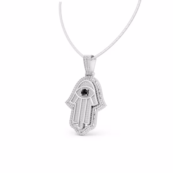 Diamond Hamsa Pendant