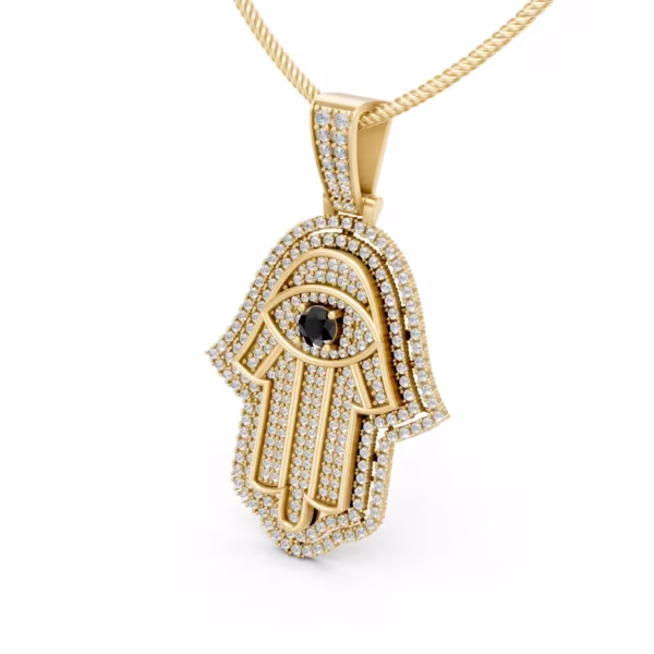 Diamond Hamsa Pendant