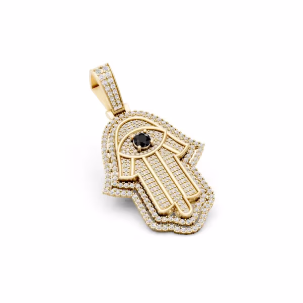 Diamond Hamsa Pendant