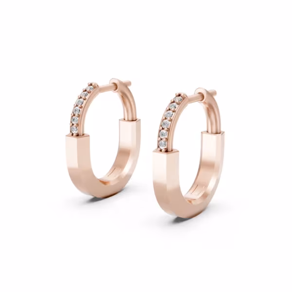 Diamond Hinged Lock Earrings